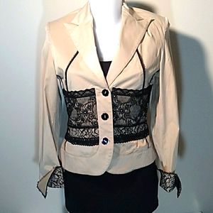 Beautiful Blazer Grazie Made in Italy. Beige with Lace on bodice and cuffs.